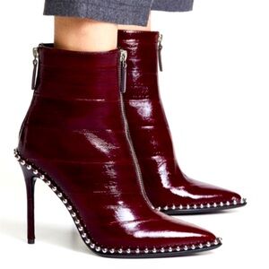Alexander Wang Oxblood Patent Leather Boots